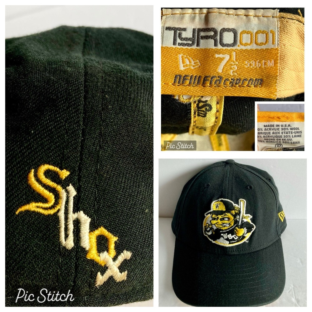 Vtg Y2K New Era Wichita State WSU Shockers Shox Baseball Hat Cap Black 7 1/2 USA